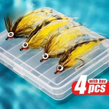 4pcs/box Streamers Fly Fishing Lures, Metal Bead Head - Ideal for Steelhead,Pike