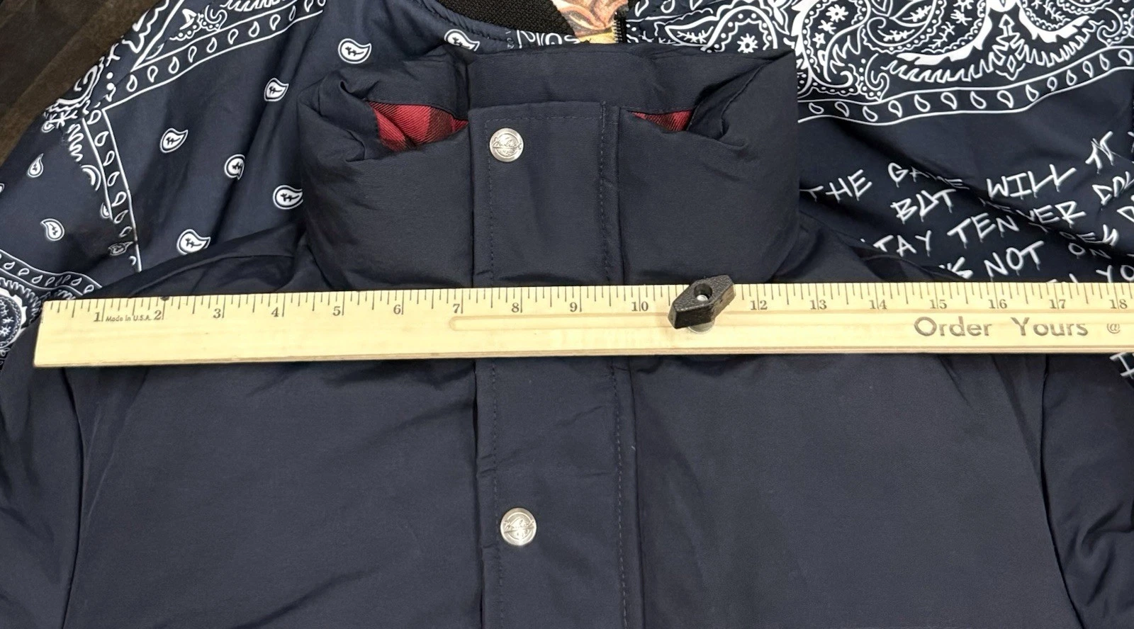 Woolrich Langhorne Men's Puffer Jacket Size Medium Deep Navy 550 Fill 16106 - product detail image 12