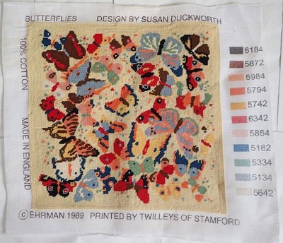 Ehrman Wandteppich Nadelspitze - Schmetterlinge von Susan Duckworth - KOMPLETTIERT