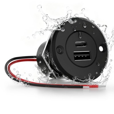 12V Waterproof USB Port with QC 3.0 & PD3.0 Dual Charging Socket for RVs