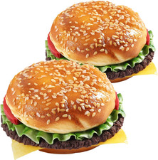 Artificial Hamburger round 2 Pack Realistic Fake Food for Display Faux Burger fo