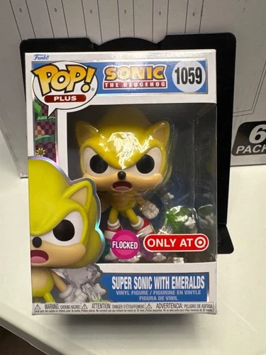 Funko Pop! Sonic The Hedgehog - Super Sonic w/Emeralds (FLOCKED) #1059 Target Ex