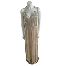 Wishlift Apparel Metallic Pleated Maxi Dress Size S