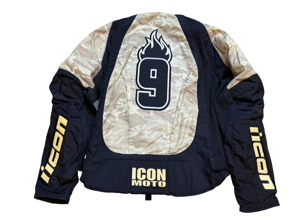 Icon Motorsports Mujer Motocicleta Carreras Merc Stage 3 Negro Camuflaje Grande Foto 2 de 4