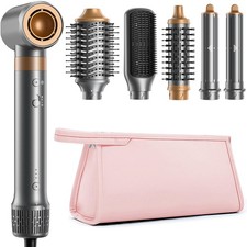 6-in-1 Hot Air Styler  Hair Dryer Brush - Fast Drying, Curling, Straightening