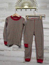 Hanna Andersson Organic Cotton Moon and Back Holiday Stripe Pajama Set - Kids Si