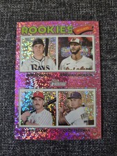 2026 Topps Heritage Chrome Pink Sparkle Refractor #377 Rookie Infielders