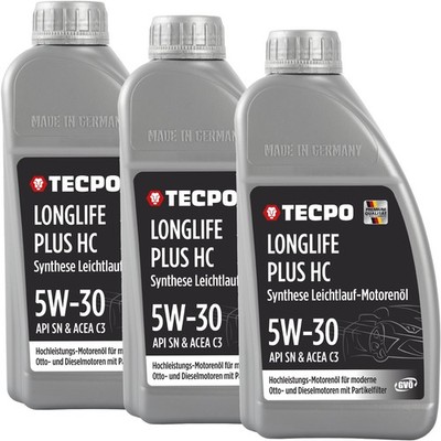 3L TECPO 5W-30 LONGLIFE PLUS MOTORÖL 504.00 507.00 229.31 229.51 LL-04 C30 5W30