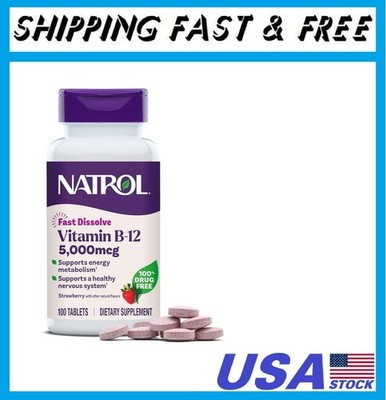 Natrol Vitamin B12 Fast Dissolve Tablets, Promotes Energy, Supports a Healthy..