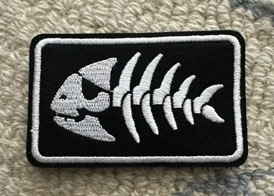 FISH BONES 2x3 Morale Patch Hook Backing Brand New