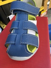 SEE KAI RUN BOYS SANDALS BLUE LIME SIZE 7 CYRUS IV FLEXI RUN NEW