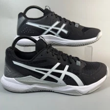 Asics Gel Tactic Womens 8 Volleyball Court Shoes Black White Lace Low Trainers