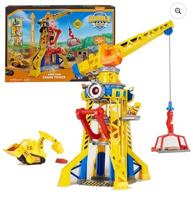 PAW Patrol, Rubble & Crew Bark Yard Crane Tower Playset with Action Figure