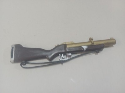 Vintage Action Man M79 Thumper Granatwerfer Waffe H.K. Kunststoffband Fc21#4