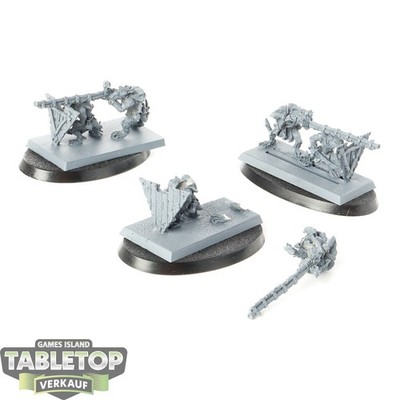 Skaven - 3 Warplock Jezzails klassisch - grundiert