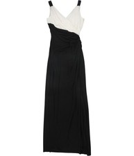 Ralph Lauren Womens Faux-Wrap Surplice Dress, blkwhit, 2
