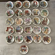 Vintage Franklin Mint Animal Alphabet Mini Plate Collection 1983 Full Set of 26