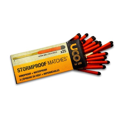 UCO Stormproof Matches 25 Matchsticks Windproof Waterproof Emergency Firestarter