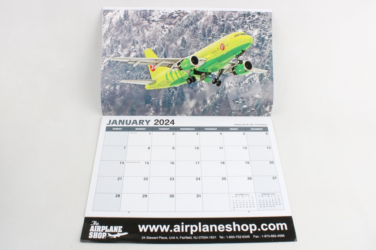 CAL1739AS SPARTA 2024 COMMERCIAL AIRLINE CALENDAR AIRPLANE SHOP | eBay