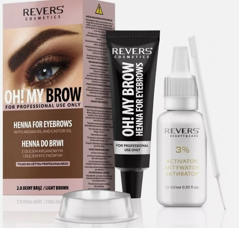 Henna Eyebrow Eyelash Tint Lasting Brow Dye Paint Cream Brown Black Full Kit Set - Image 4 of 4