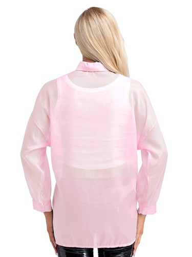 Women Shirts Daily Jacket Street Blouses Meeting Cardigan Cover Up Long Sleeve - Picture 95 of 105
