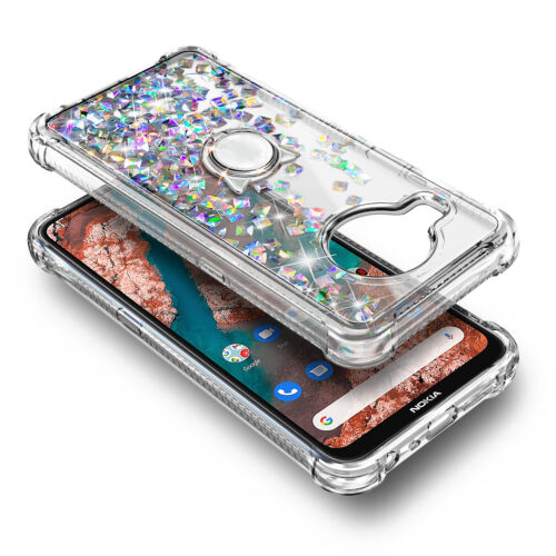 For Nokia X100 Case, Liquid Glitter Bling Phone Cover + Tempered Glass & Lanyard - 第 26/27 張圖片