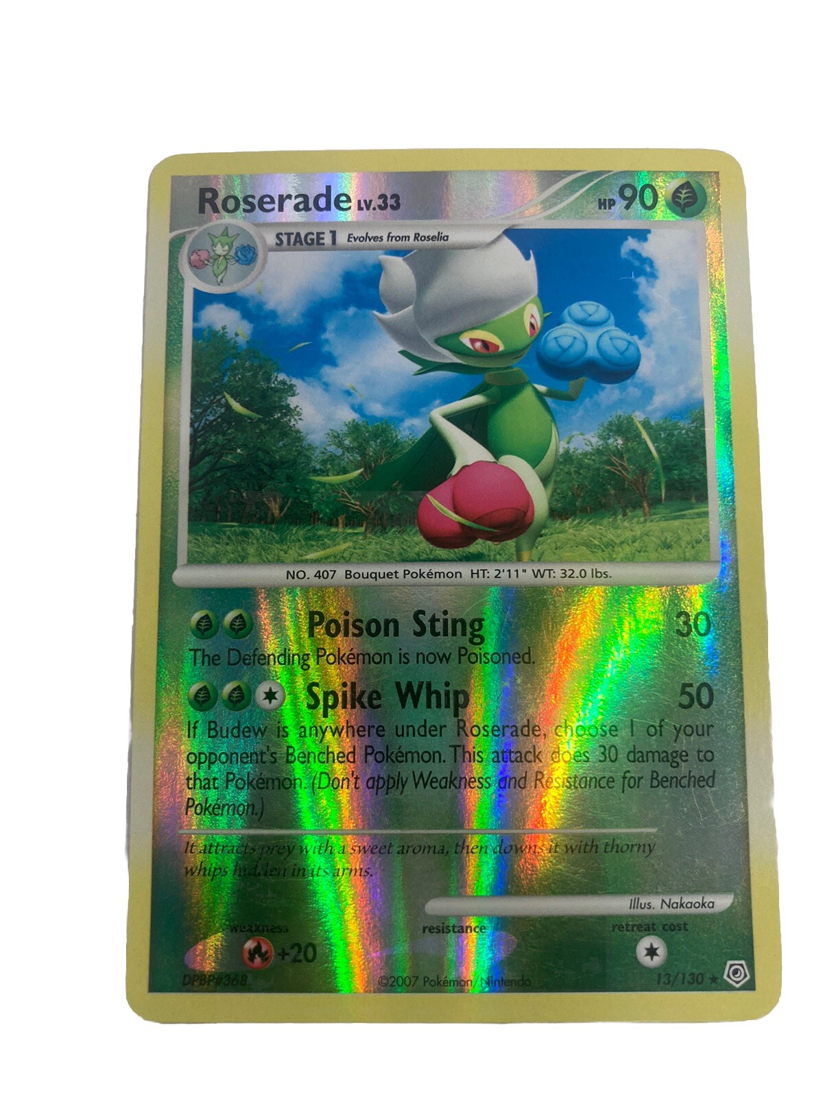 Roserade 13/130 Reverse Holo Diamond & Pearl Pokemon Card LP