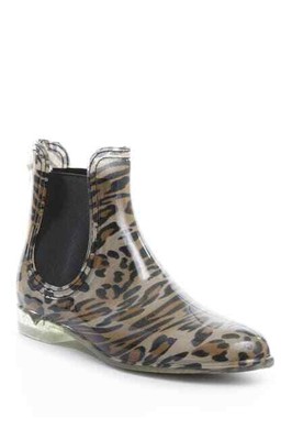 leopard rain booties