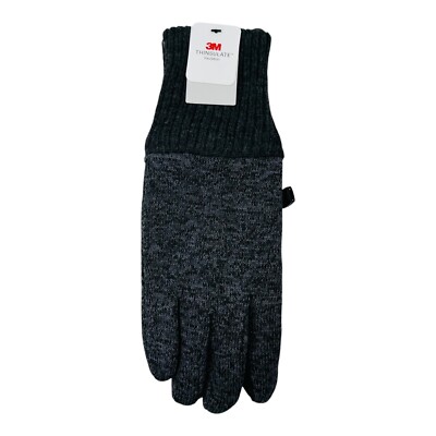 1 Pair West Loop Men's Knit Glove with 3M Thinsulate One Size Fits Most Gray
