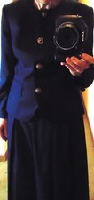 Vintage Womens Navy Blue Suit, Jacket and Skirt, Size 8, Suitables Brand