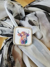 SLIDE Scarf Wild Rag Scarves Slide highland cow gift, bandana slide, western 