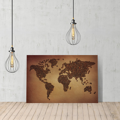 Decorative Canvas Print United Design World Map Wall Décor Ready To Hang