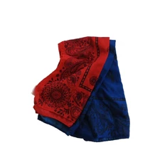SET of two Bandana Handkerchief Paisley Print Blue red Woven Gen Z Y2K