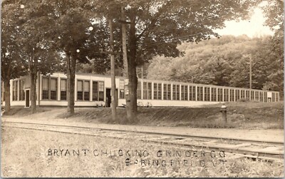 Springfield VT~Bryant Chucking Grinding Co~Machine Tool Shop~RR Tracks~1913 RPPC
