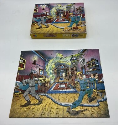 The Real Ghostbusters MB Puzzle 100 Stücke Jahre 1988 Vintage Satz - Bild 1 von 4