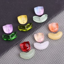20pcs Tulips Flower 9mm Lampwork Glass Loose Beads Jewelry Making DIY Bracelet