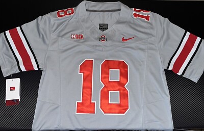 Marvin Harrison Jr Ohio State OSU Alternate Gray Jersey Buckeyes