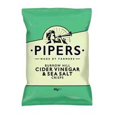 Pipers Crisps Burro Hill Cider Vinegar & Sea Salt Flavour 24x 40g