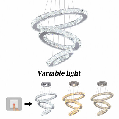 Modern Crystal Chandelier LED Ceiling Light Pendant Lamp DIY Height Adjustable