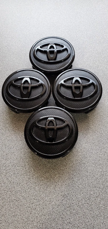 4x TOYOTA WHEEL RIM RIMS CENTER HUB CAP CAPS GLOSS BLACK LOGO 57MM PRIUS COROLLA - Image 3 of 4