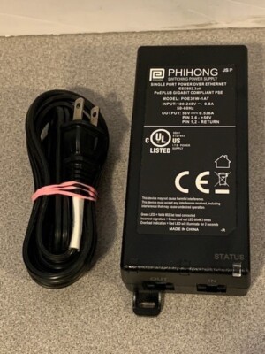 PHIHONG PoE Injector 56V POE31W-1AT Gigabit Single Port Switching Power Supply