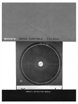 Sony TTS-3000 Turntable Owners Manual