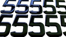 Resin / Gel Domed Black Number Plate Number '5' SET OF 10 numberplate numbers