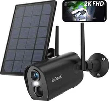 2K Solar Battery Powered Security Camera Wifi Outdoor Home System Wireless Audio