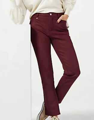 WYNNE  LAYERS STRETCH FAUX SUEDE PETITE  Size 10 TROUSERS BNWT  BURGUNDY RRP £79