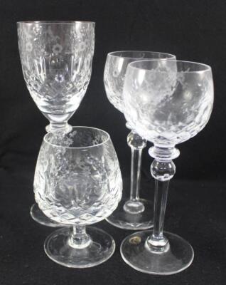 Rogaska Crystal Gallia Set of 1 Brandy Glass 1 Goblet and 2 Hock Wine Glasses