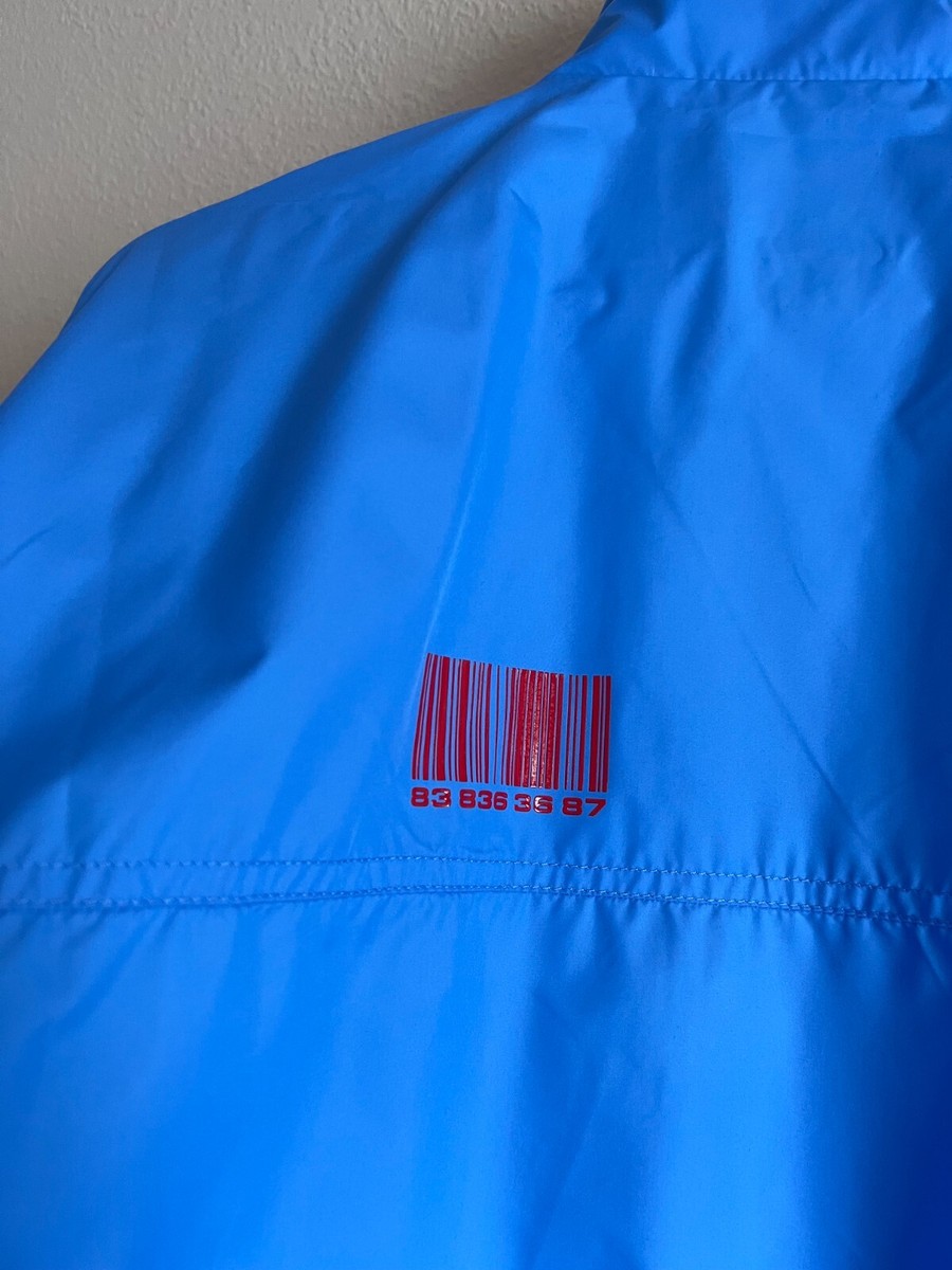 VTMNTS Barcode Track Jacket - Size Large - Blue - Vetements