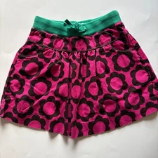Mini Boden Girls 7/8 Pink Brown Floral Skirt Boho Groovy