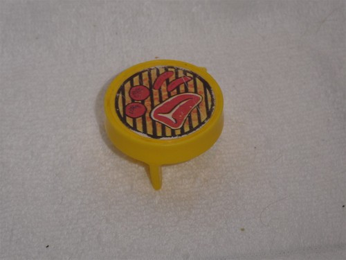 Fisher Price Little People Vintage Yellow Barbeque Camper Grill #994 - Picture 4 of 4
