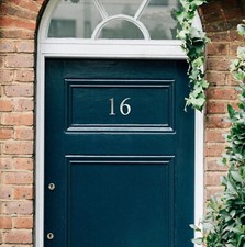 Silver Fanlight Transom House Front Door Number Sticker, Classy Premium Vinyl